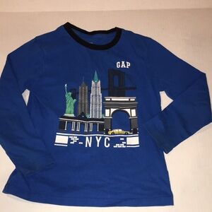 GAP Kids Blue NYC Graphic Long Sleeve Shirt
